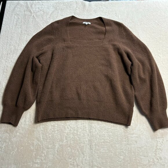 Madewell Sweaters - Madewell Womens Plus Melwood Square Neck Pullover Sweater 3X Coziest Yarn Brown